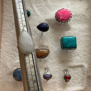 Size 7 milky quartz teardrop ring